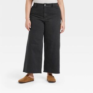 Universal Threads Black High Rise Sailor Wide Leg Ankle Jeans Size 00 Fall
